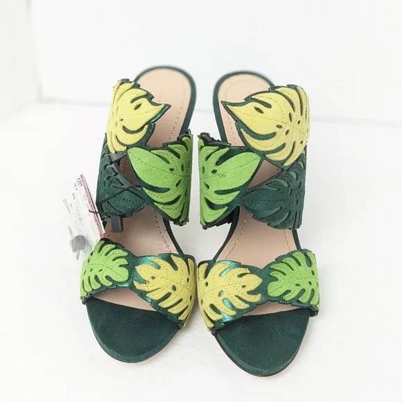 NWT Zara Suede Tropical Heels - Picture 6 of 16